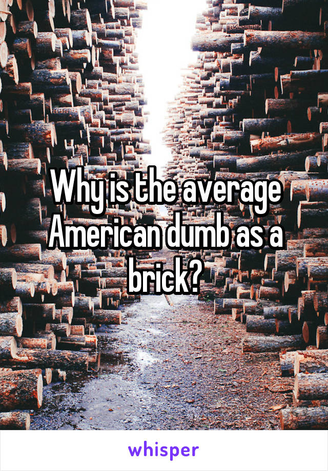 Why is the average American dumb as a brick?