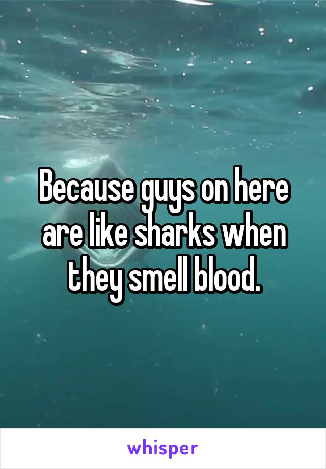 Because guys on here are like sharks when they smell blood.