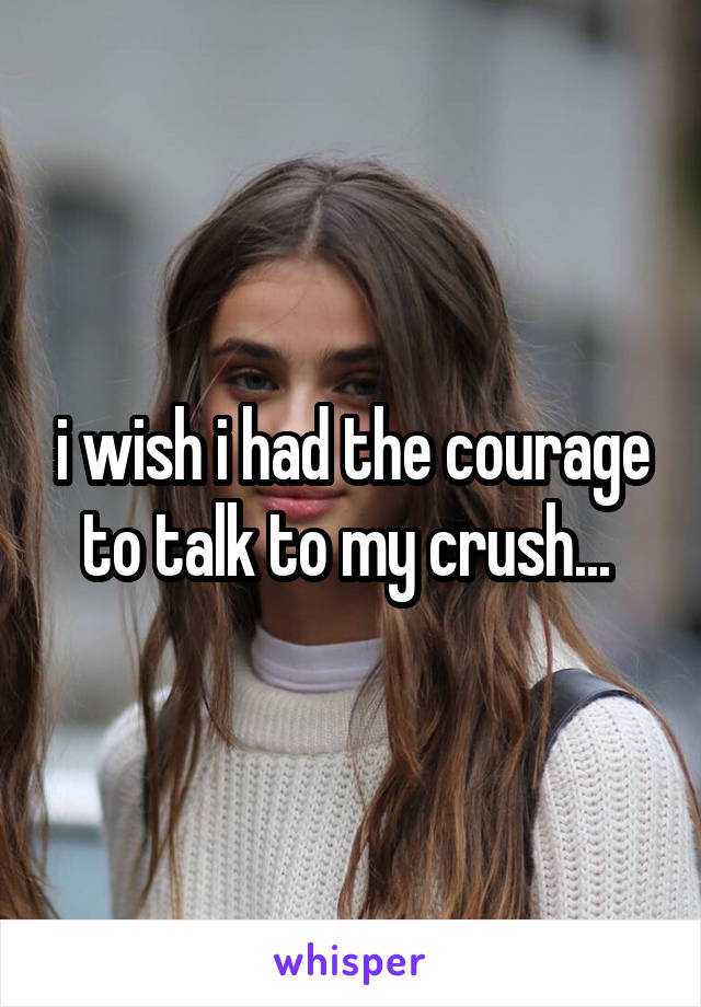 i wish i had the courage to talk to my crush... 