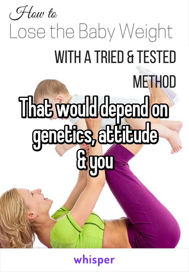 That would depend on  genetics, attitude
 & you 