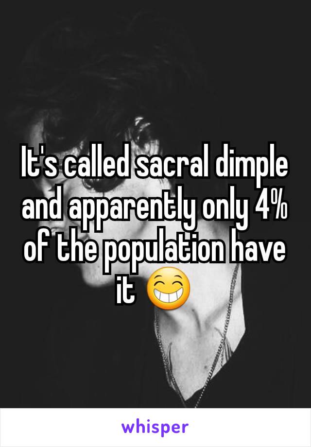 It's called sacral dimple and apparently only 4% of the population have it 😁