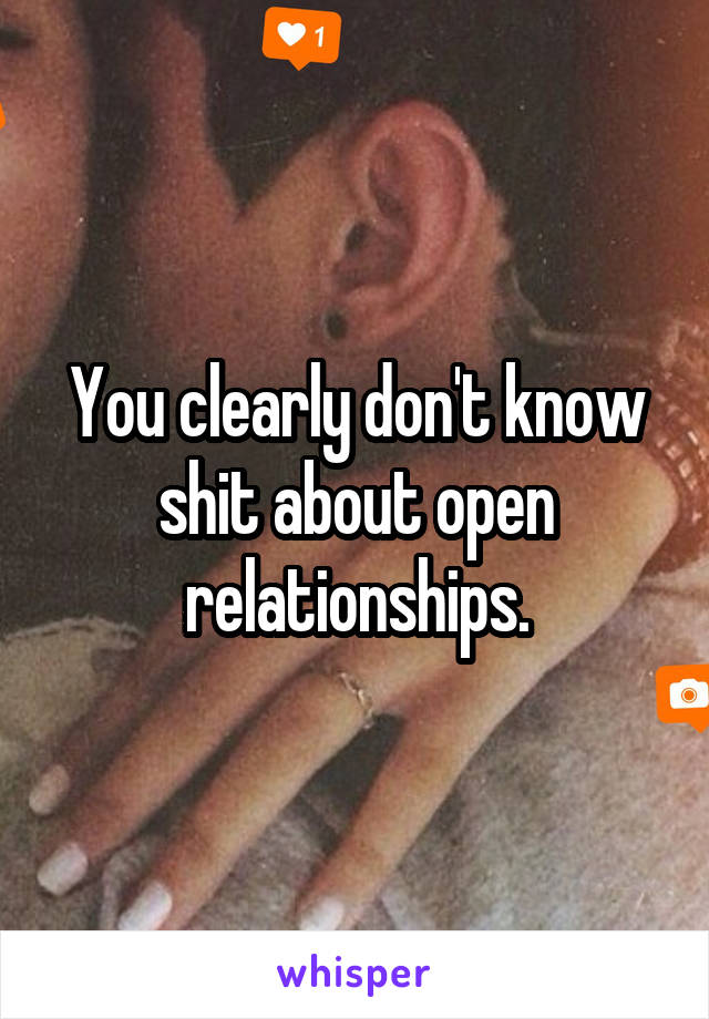 You clearly don't know shit about open relationships.