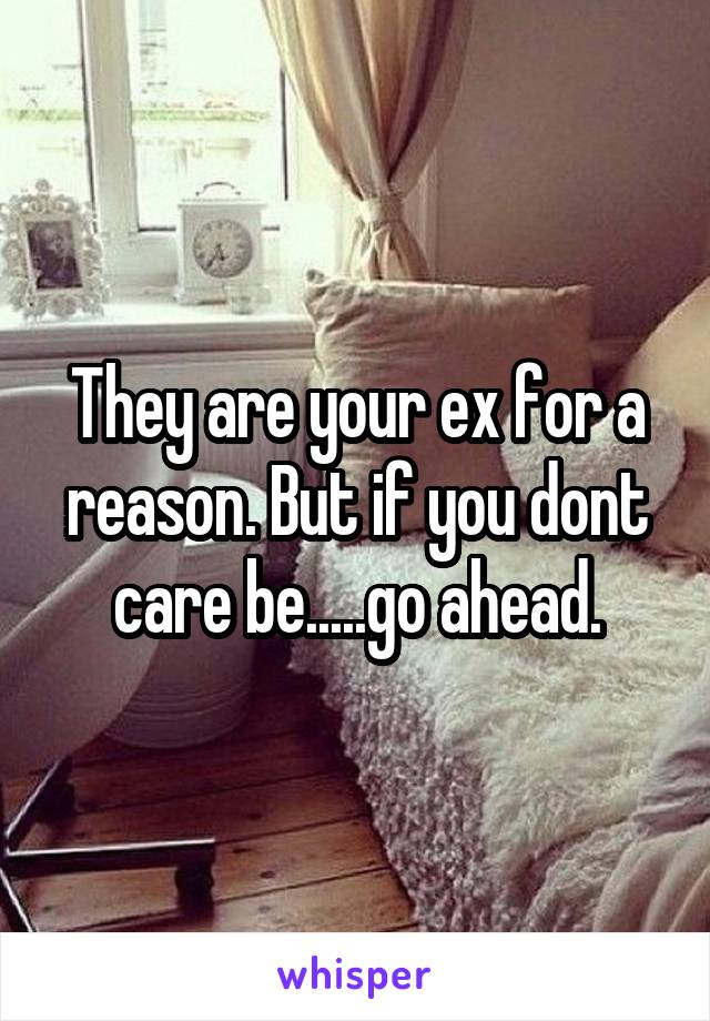 They are your ex for a reason. But if you dont care be.....go ahead.