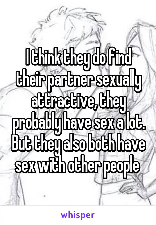 I think they do find their partner sexually attractive, they probably have sex a lot. But they also both have sex with other people 