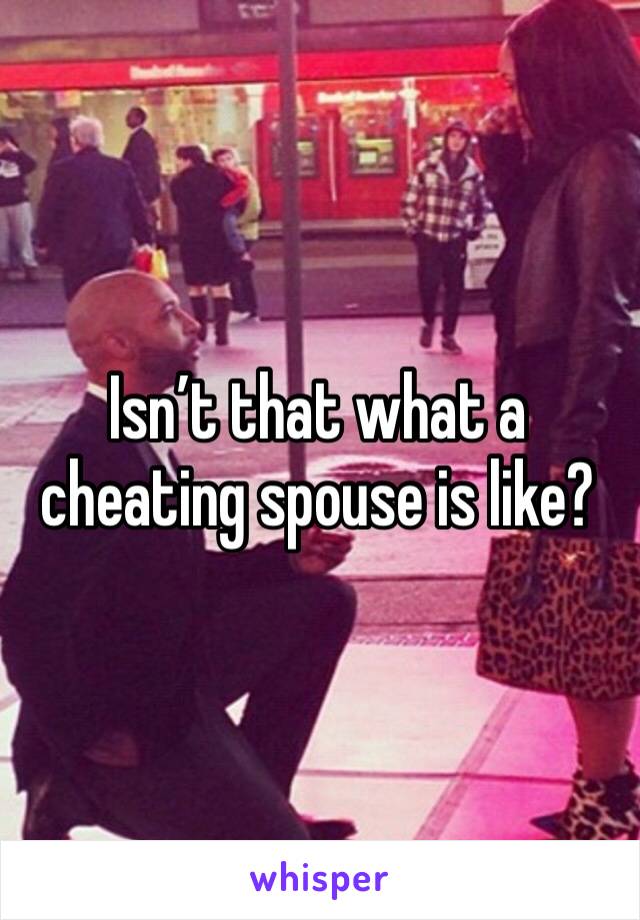 Isn’t that what a cheating spouse is like?