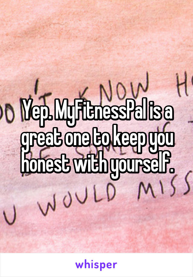 Yep. MyFitnessPal is a great one to keep you honest with yourself.