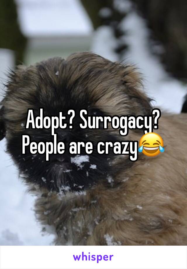 Adopt? Surrogacy? People are crazy😂