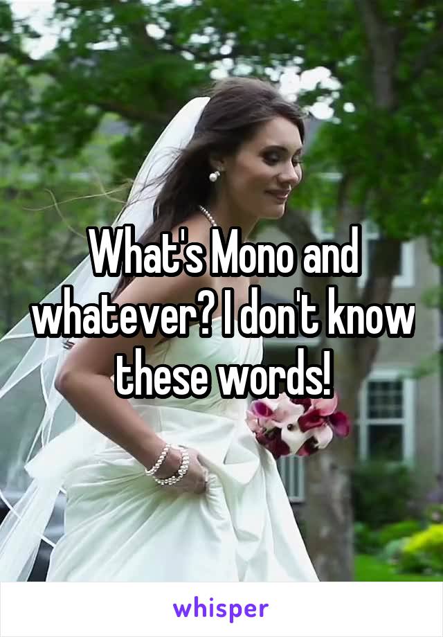 What's Mono and whatever? I don't know these words!