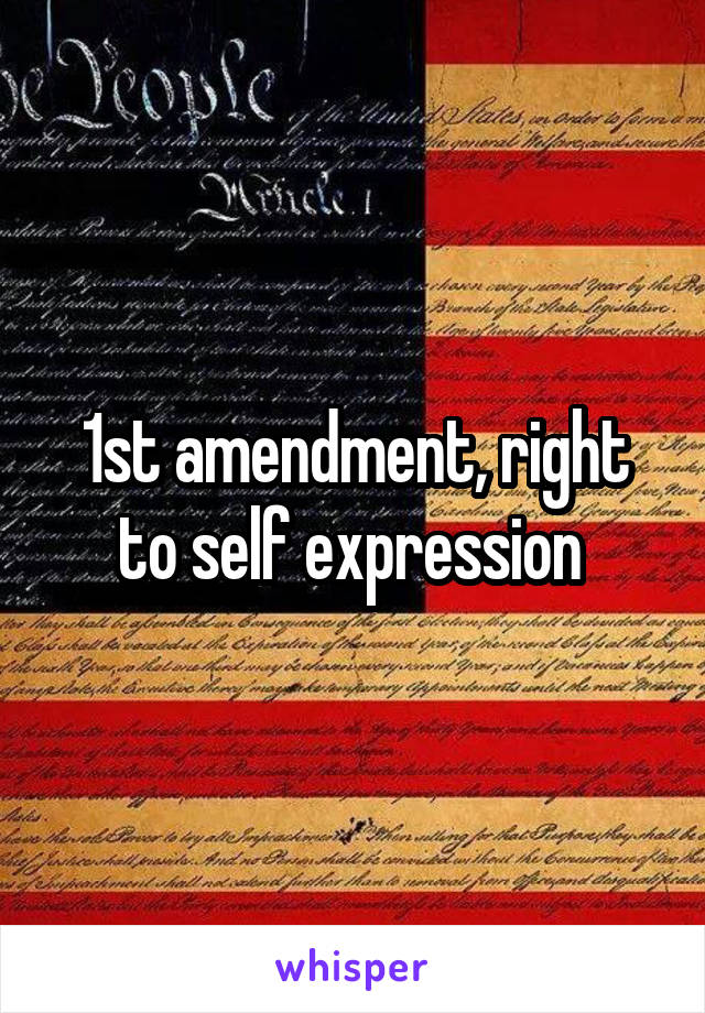 1st amendment, right to self expression 