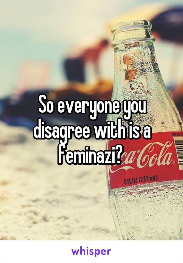 So everyone you disagree with is a feminazi? 