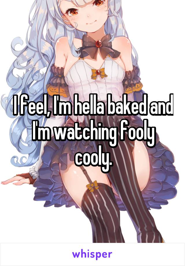 I feel, I'm hella baked and I'm watching fooly cooly.