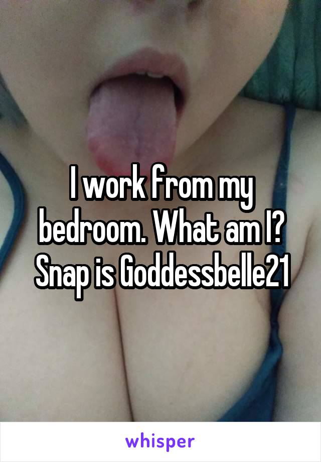 I work from my bedroom. What am I? Snap is Goddessbelle21