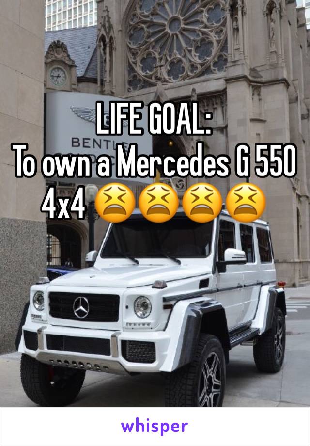 LIFE GOAL:
To own a Mercedes G 550
4x4 😫😫😫😫