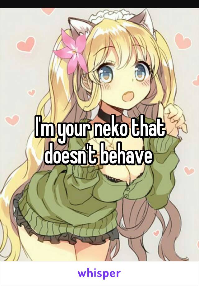I'm your neko that doesn't behave 