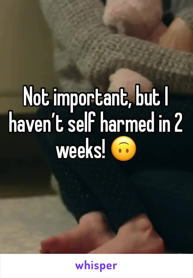 Not important, but I haven’t self harmed in 2 weeks! 🙃