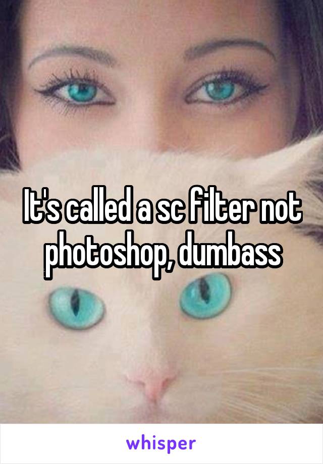It's called a sc filter not photoshop, dumbass