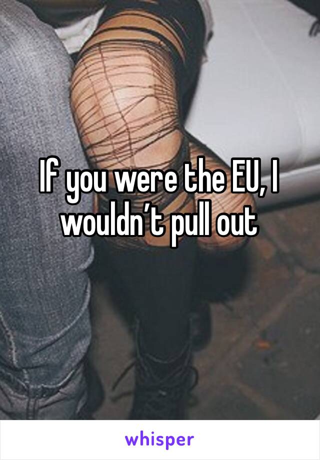 If you were the EU, I wouldn’t pull out