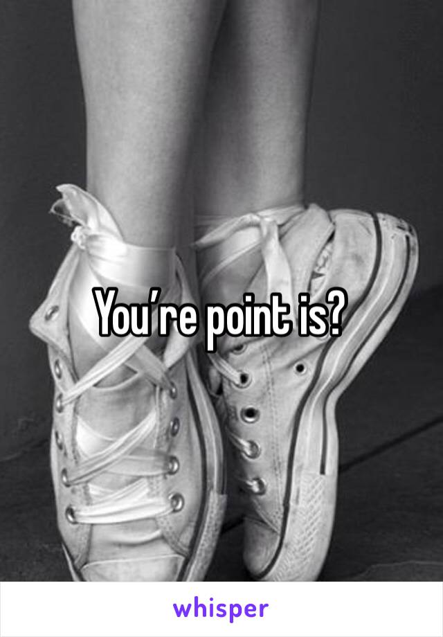 You’re point is?
