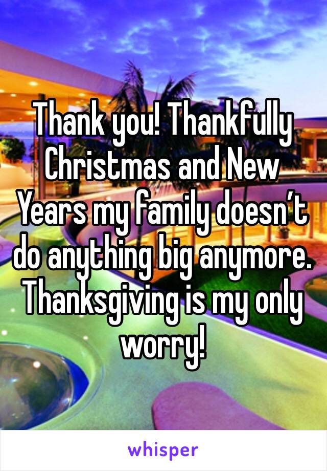 Thank you! Thankfully Christmas and New Years my family doesn’t do anything big anymore. Thanksgiving is my only worry!