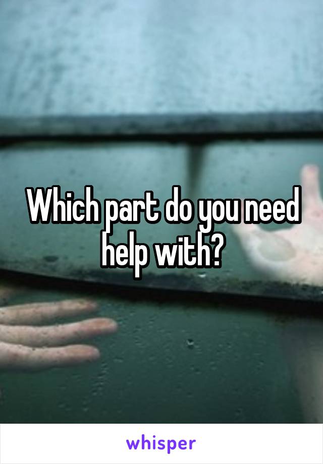 Which part do you need help with?