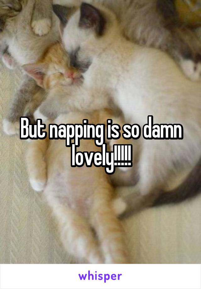 But napping is so damn lovely!!!!!