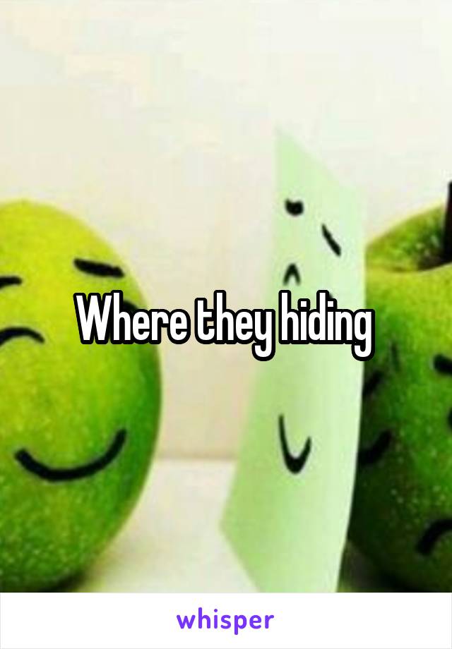 Where they hiding 