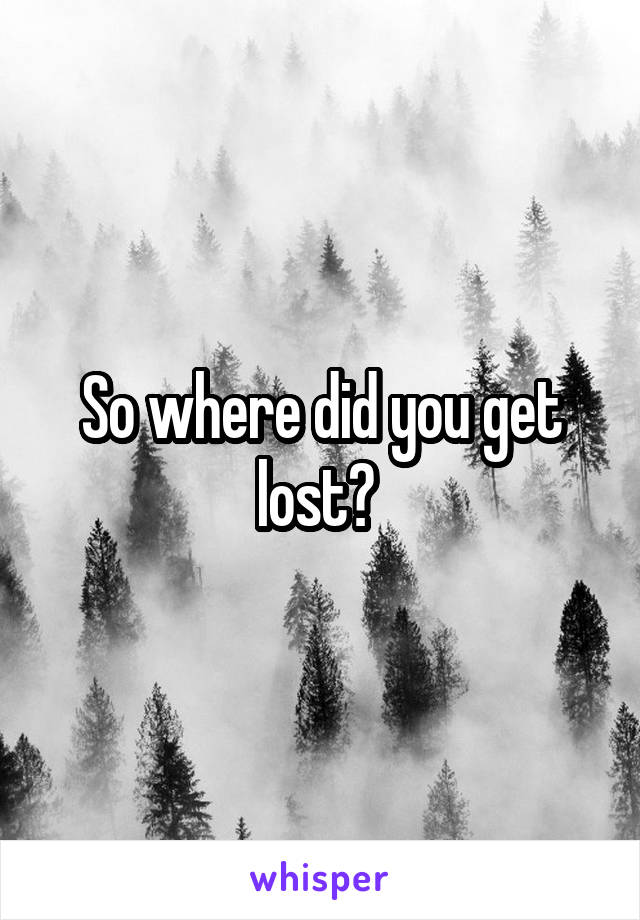 So where did you get lost? 