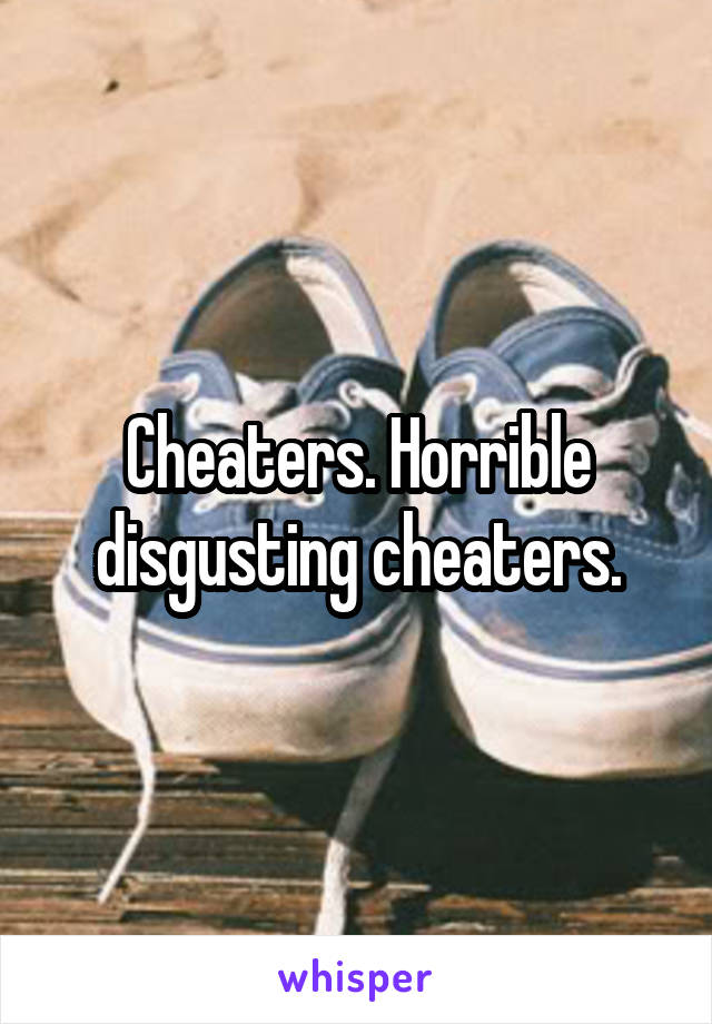 Cheaters. Horrible disgusting cheaters.