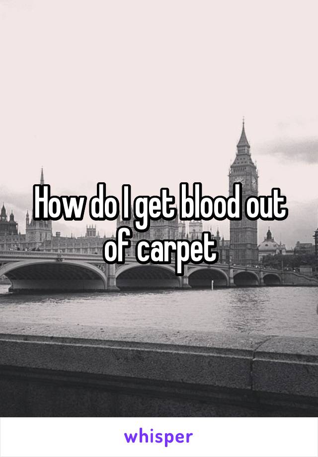 How do I get blood out of carpet