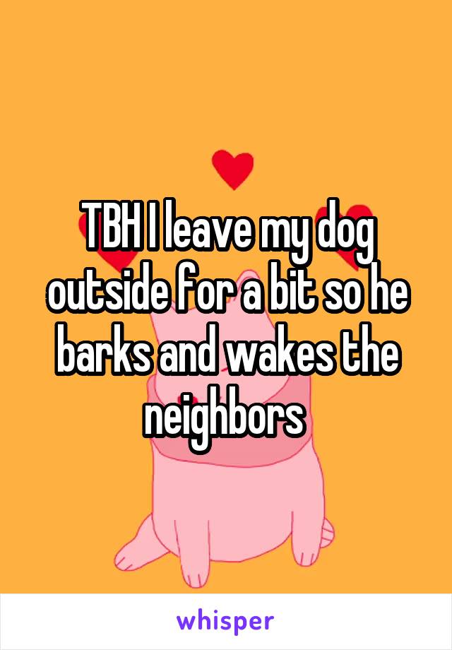 TBH I leave my dog outside for a bit so he barks and wakes the neighbors 