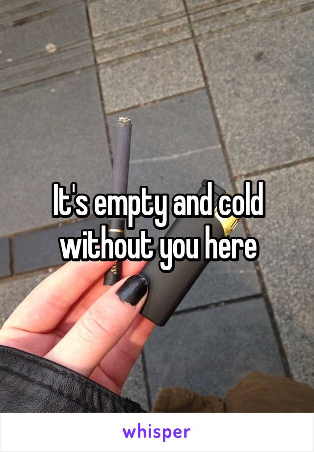 It's empty and cold without you here