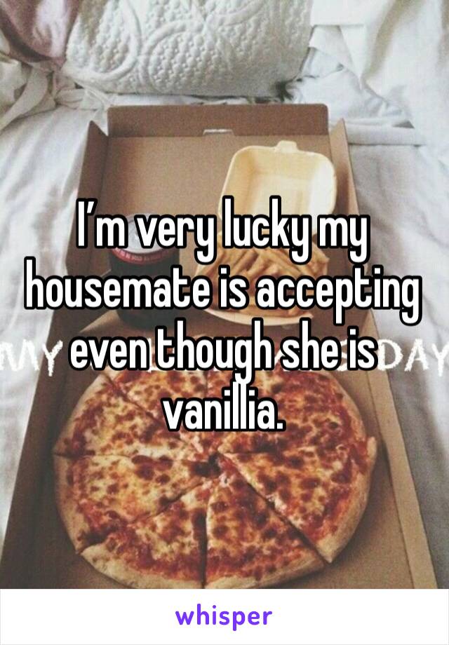 I’m very lucky my housemate is accepting even though she is vanillia. 