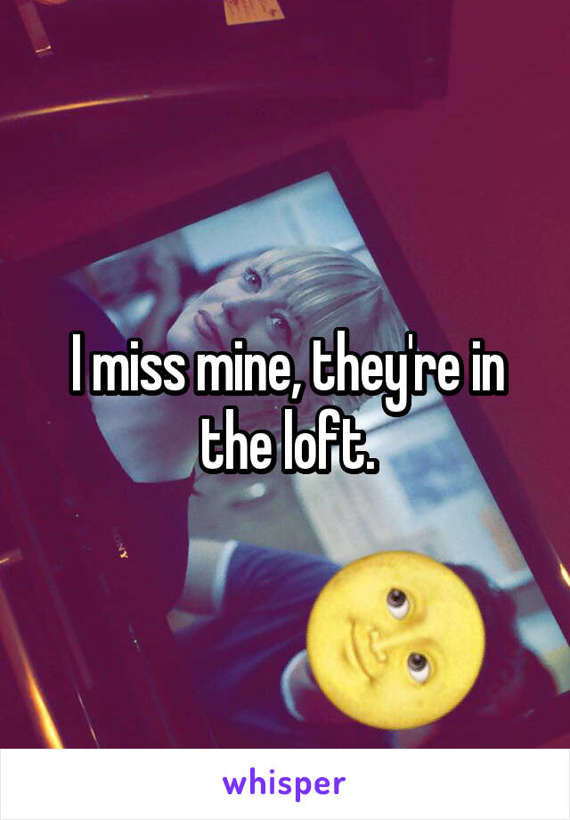 I miss mine, they're in the loft.
