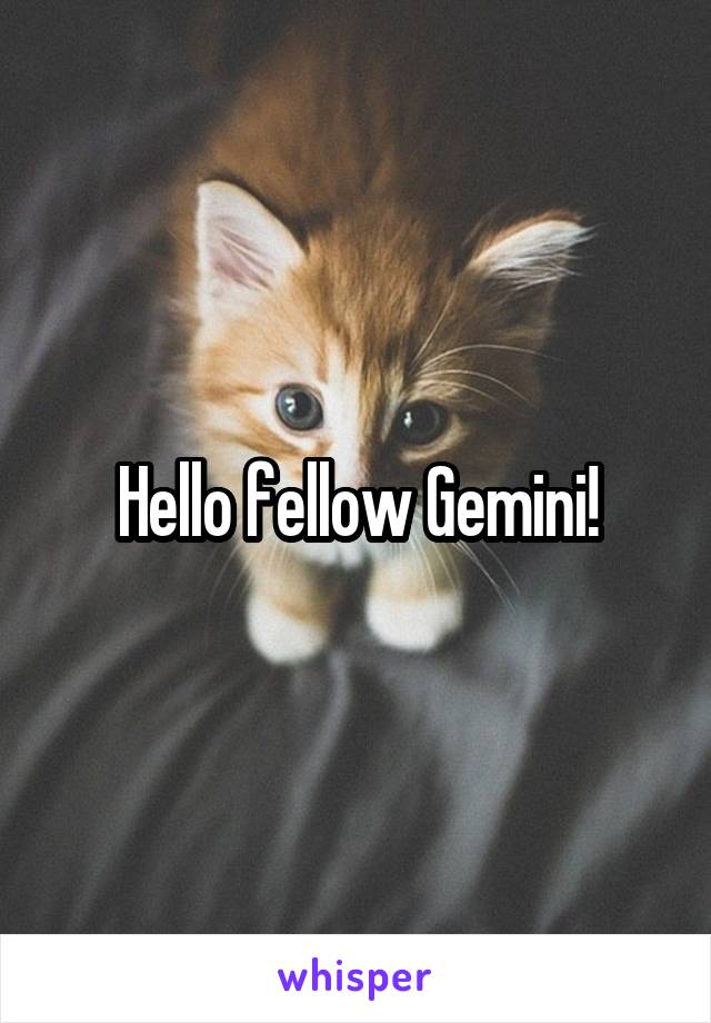 Hello fellow Gemini!