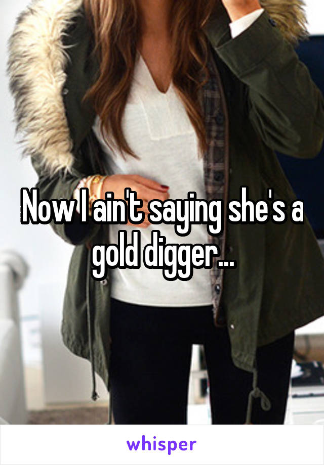 Now I ain't saying she's a gold digger...