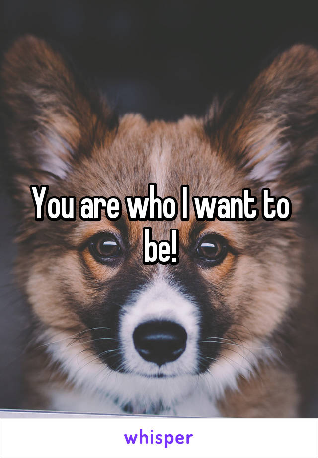 You are who I want to be!