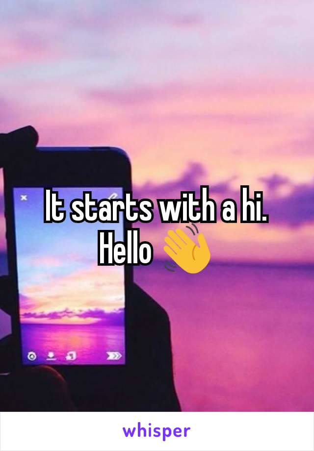 It starts with a hi.
Hello 👋