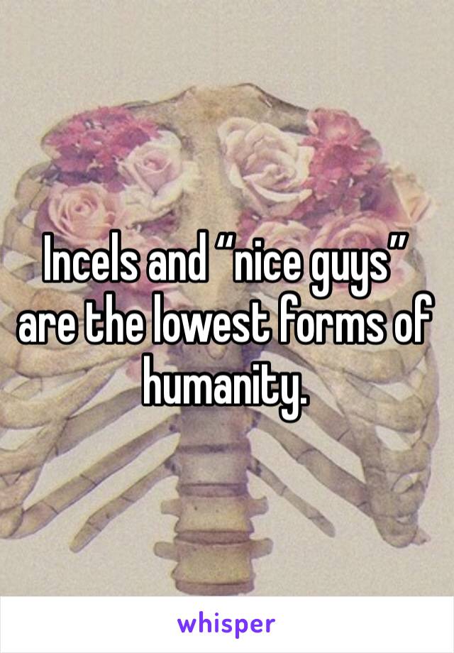 Incels and “nice guys” are the lowest forms of humanity.