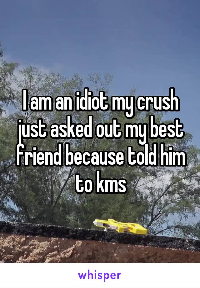 I am an idiot my crush just asked out my best friend because told him to kms