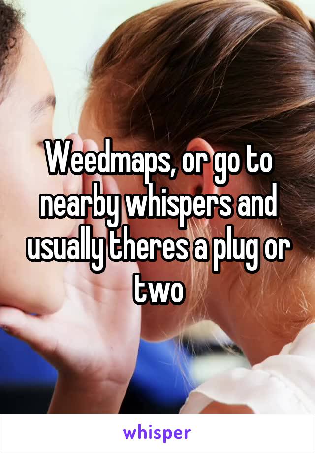Weedmaps, or go to nearby whispers and usually theres a plug or two