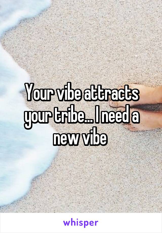 Your vibe attracts your tribe... I need a new vibe 