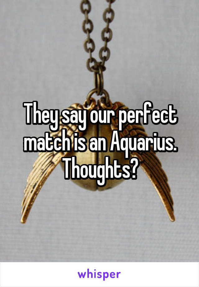 They say our perfect match is an Aquarius. Thoughts?