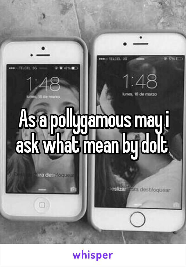 As a pollygamous may i ask what mean by dolt 