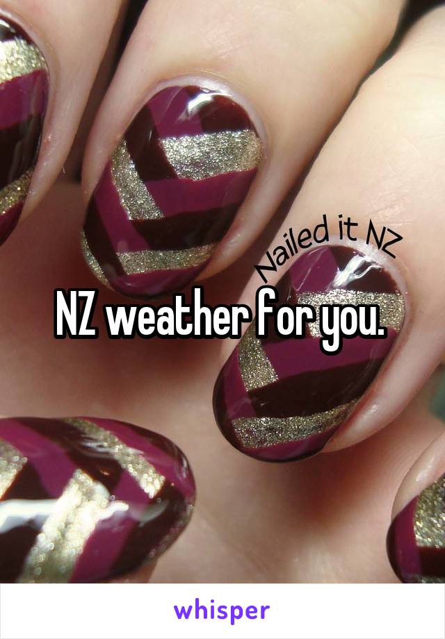 NZ weather for you. 