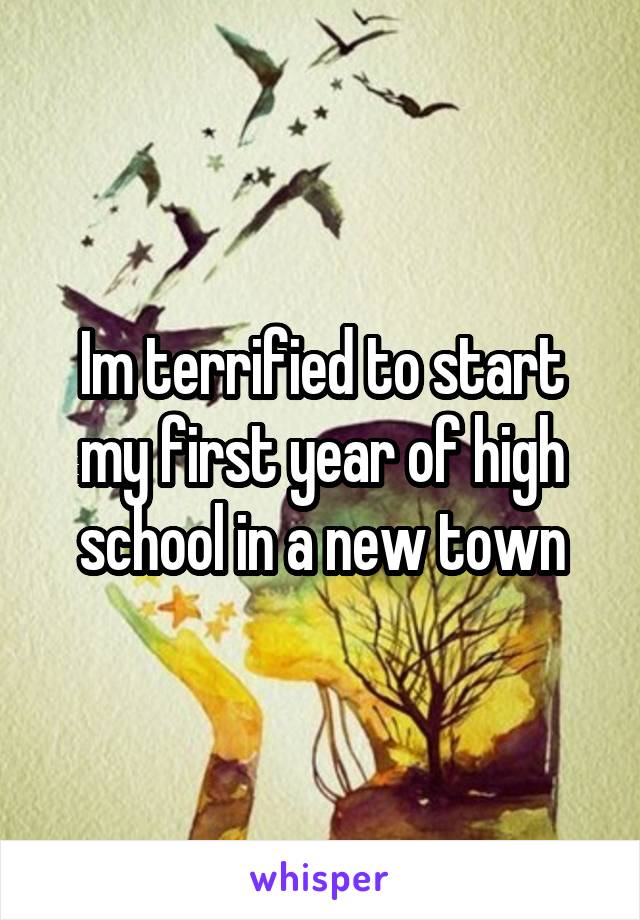 Im terrified to start my first year of high school in a new town