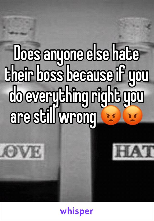 Does anyone else hate their boss because if you do everything right you are still wrong 😡😡