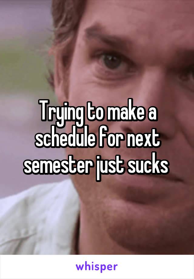 Trying to make a schedule for next semester just sucks 