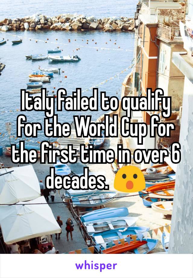 Italy failed to qualify for the World Cup for the first time in over 6 decades. 😮