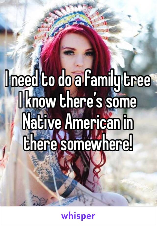 I need to do a family tree I know there’s some Native American in there somewhere!