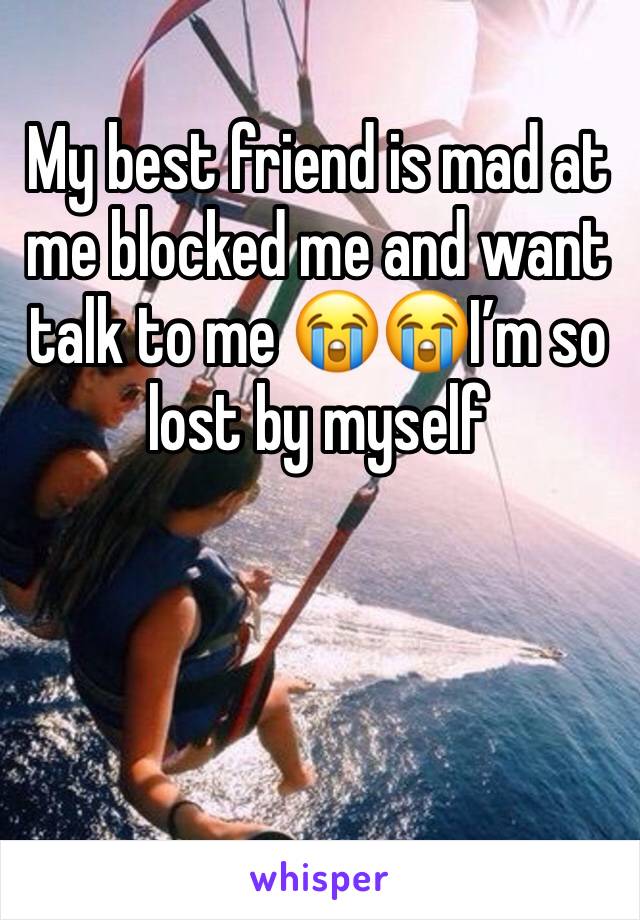 My best friend is mad at me blocked me and want talk to me 😭😭I’m so lost by myself 